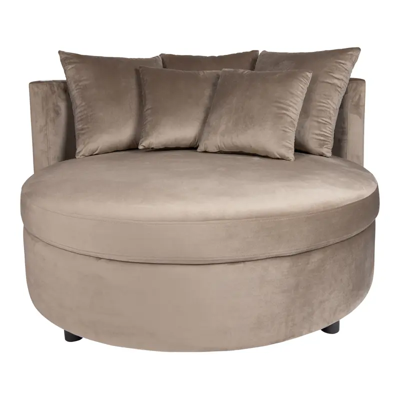 Fayen Fauteuil - Ø121x68cm - Velvet - Zand PTMD