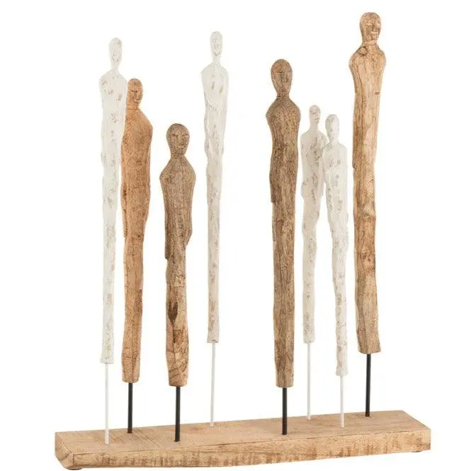 Figuren 8 Dun Mango Hout/Aluminium Wit/Naturel J-Line