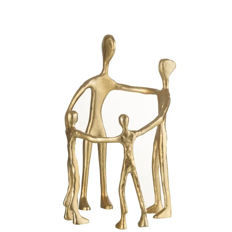 Figuur Familie Kring Aluminium Goud J-Line