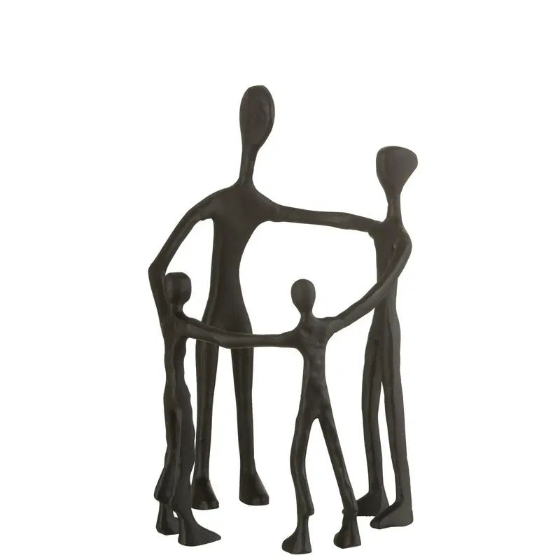 Figuur Familie Kring Aluminium Zwart J-Line