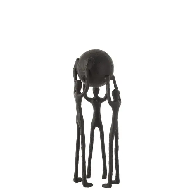 Figuur Persoon Kring Bal Aluminium Zwart J-Line
