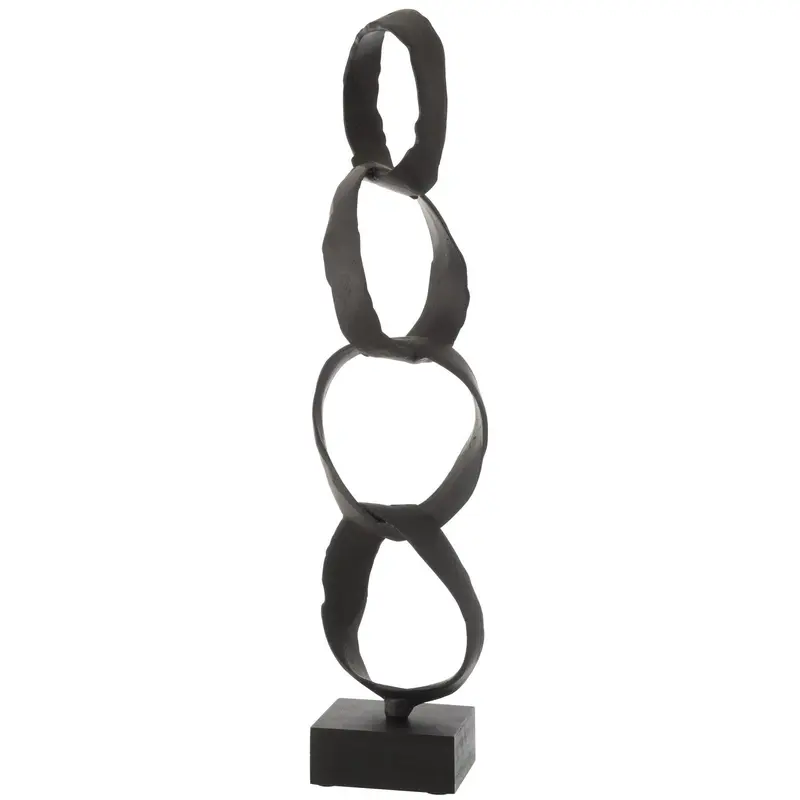 Figuur Ringen Op Voet Aluminium Zwart Large J-Line