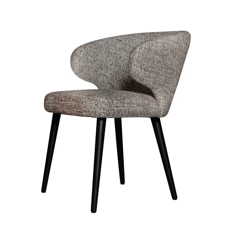 Fiori Brown Mois 05 Dining Chair Black Legs PTMD