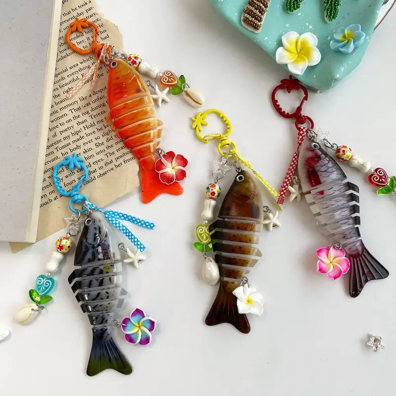 Fish Shaped Charm Strap Keychain