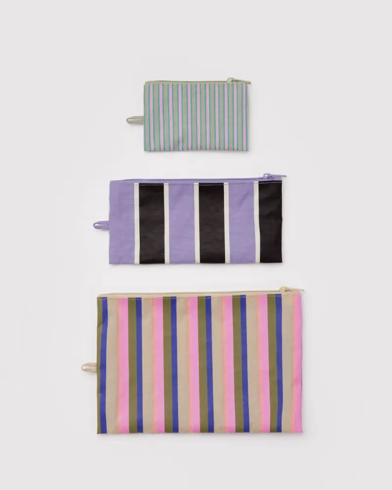 Flat Pouch Set - Candy Shop Stripes