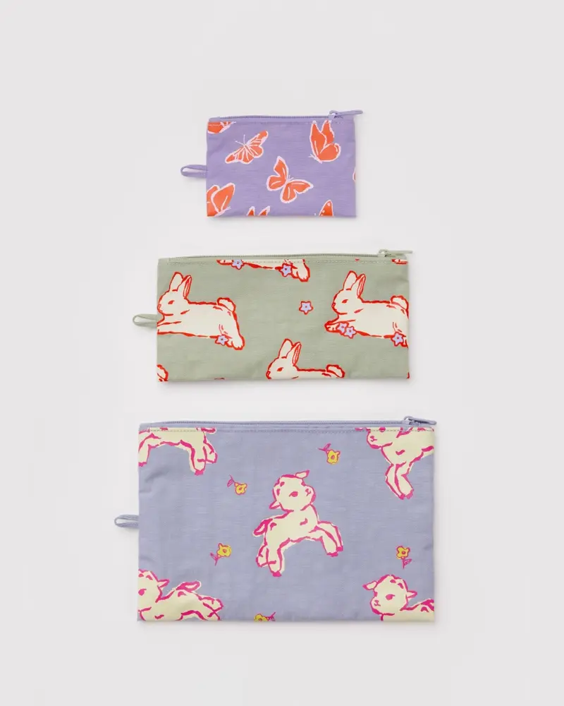 Flat Pouch Set - Spring Animals