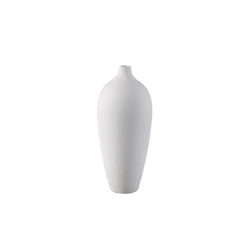 Flesvaas Cavinn Keramiek Wit Ø15cm x H35cm PTMD