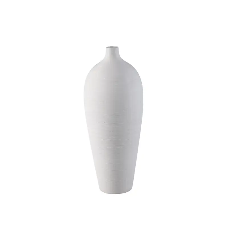 Flesvaas Cavinn Keramiek Wit Ø18cm x H44cm PTMD