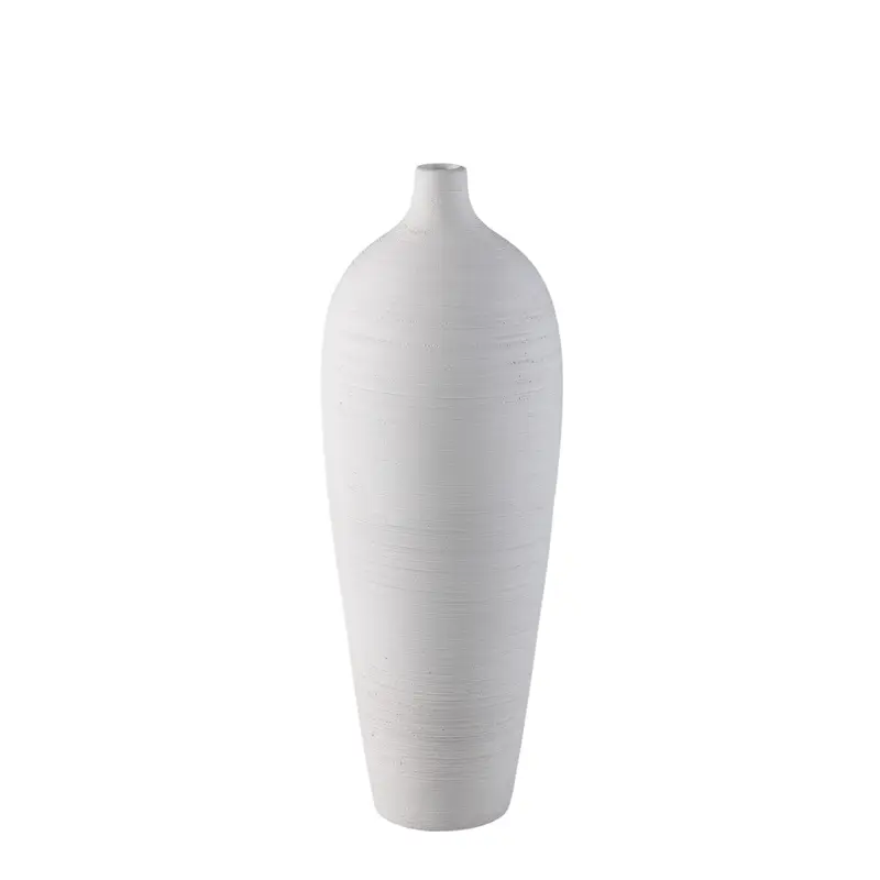 Flesvaas Cavinn Keramiek Wit Ø18cm x H49cm PTMD