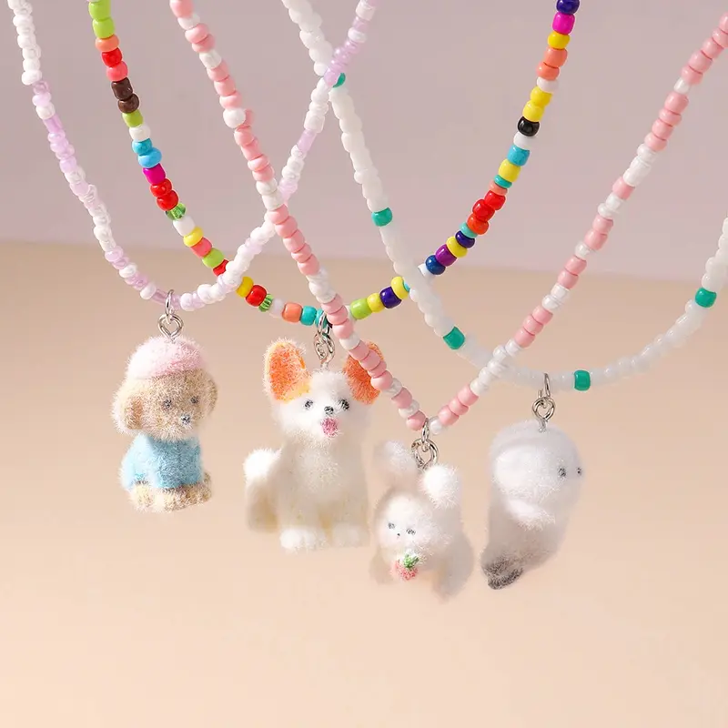 Flocked Animal Necklace (4 Designs)