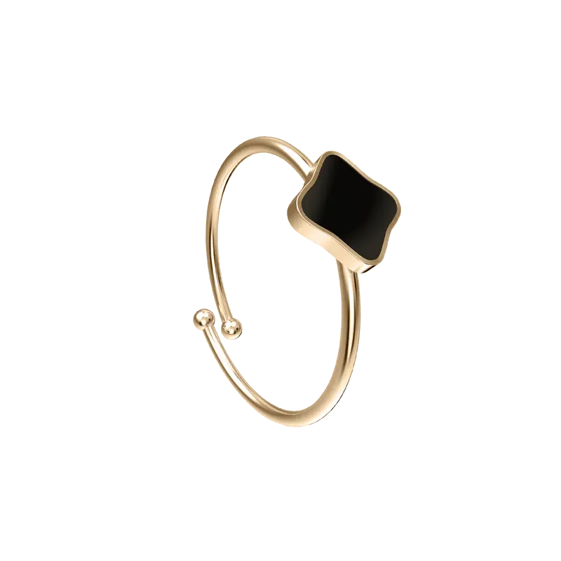 Flora Gold Black Ring