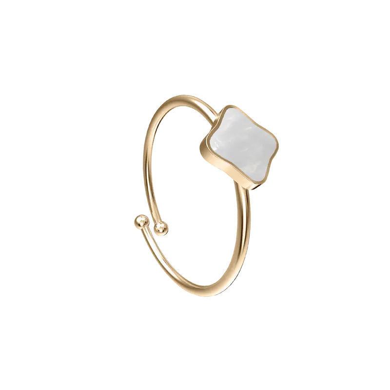 Flora Gold White Ring