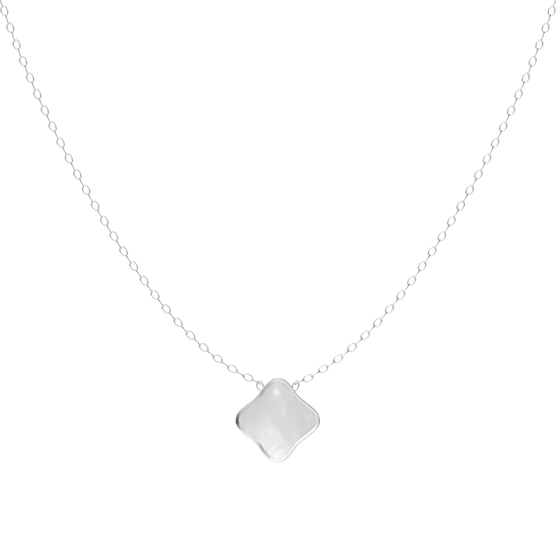Flora Silver White Necklace