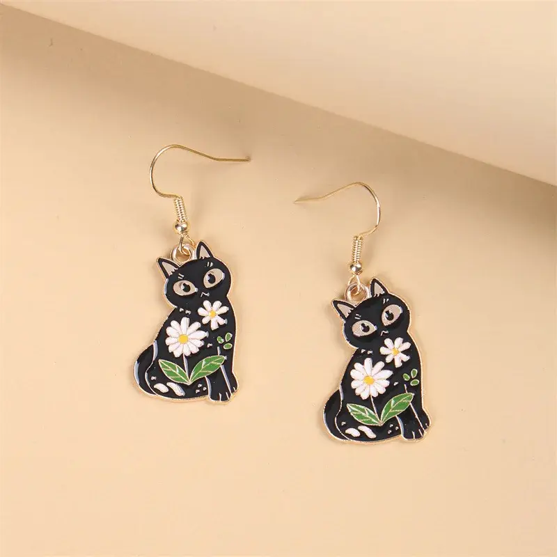 Floral Kitten Earrings