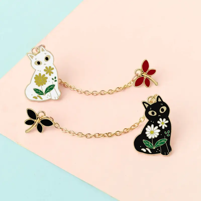 Flower Cat Collar Pin
