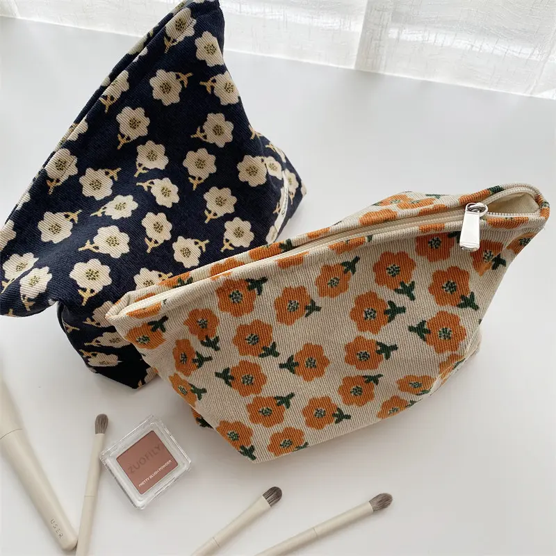Flower Pattern Zipper Pouch (2 Colours)
