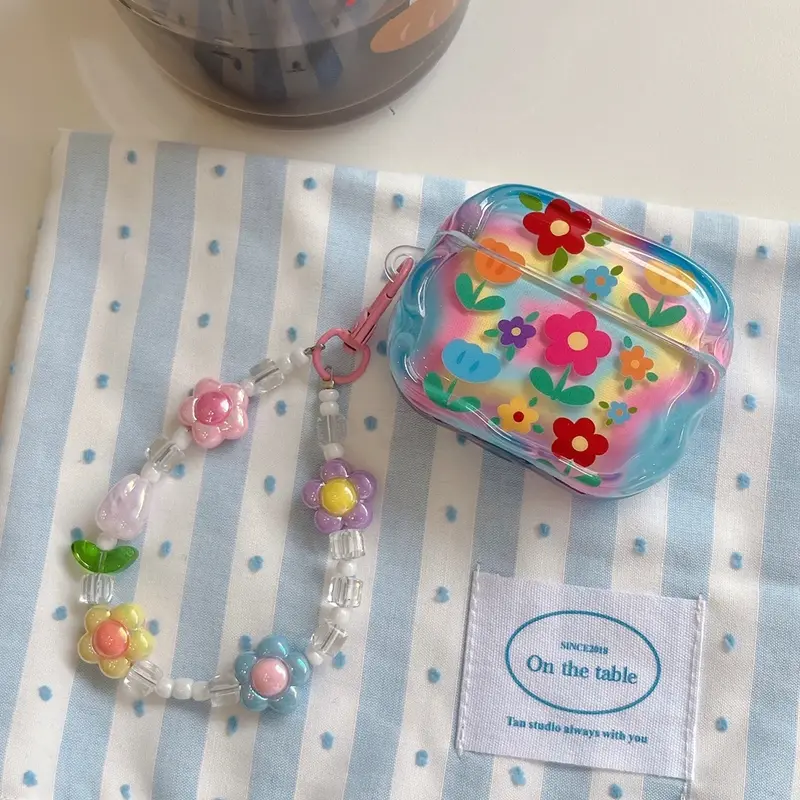 Flower Power AirPods Charger Case Cover with Strap