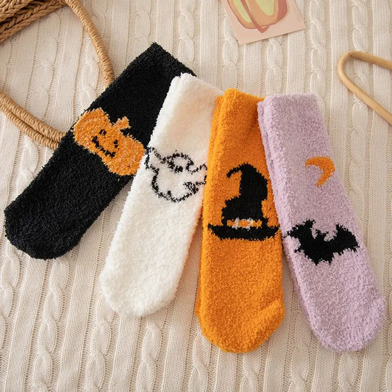 Fluffy Halloween Crew Socks