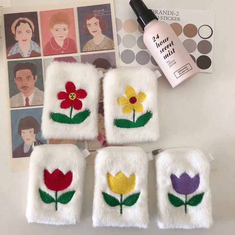 Fluffy Plush Flower Coin Purse (7 Designs)