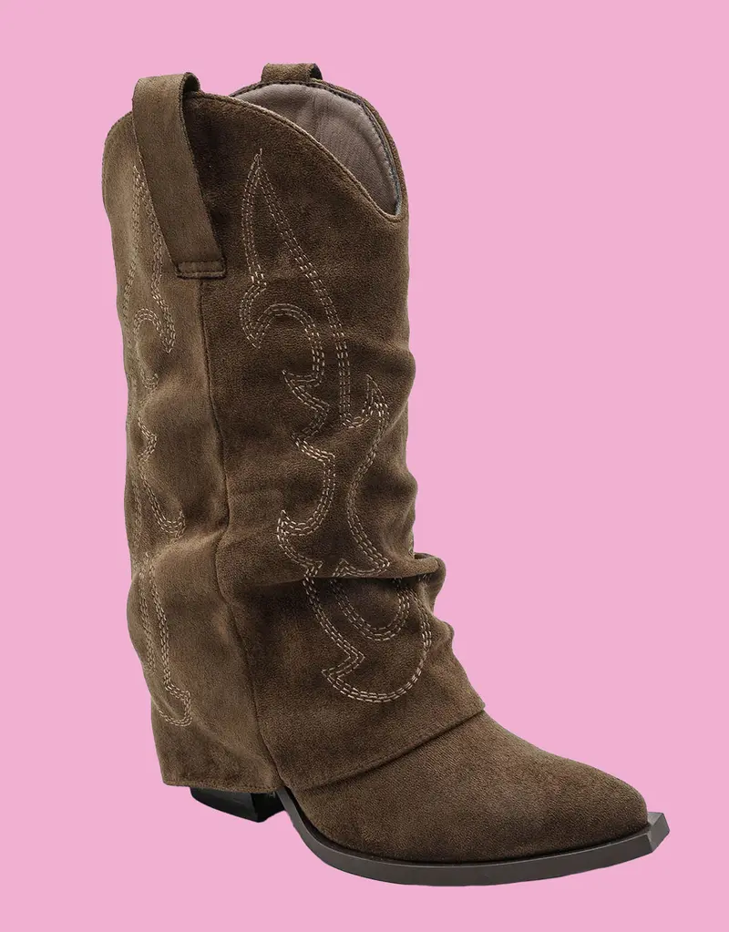 Fold over western cowboy boots
