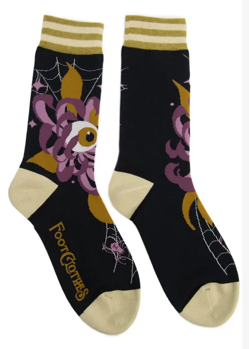 FootClothes Arachnid's Bloom Socks Black