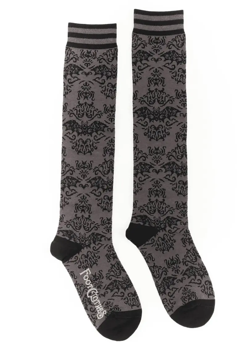 Footclothes Bat Damask Knee-High Socks