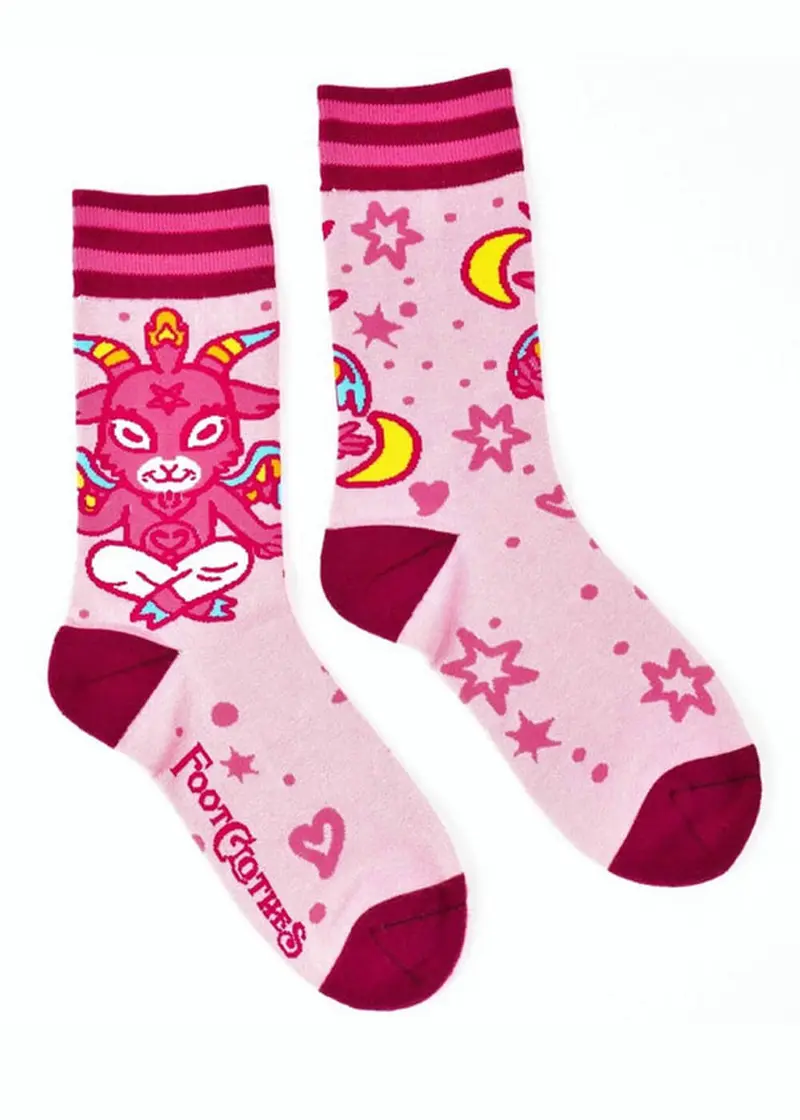 FootClothes Cute Baphomet Pink Socks