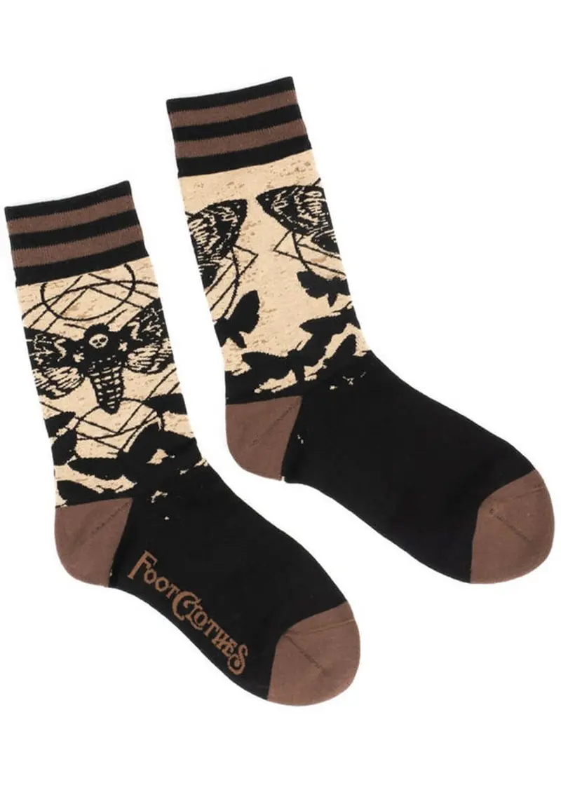 FootClothes Death's Head Hawkmoth Socks Black