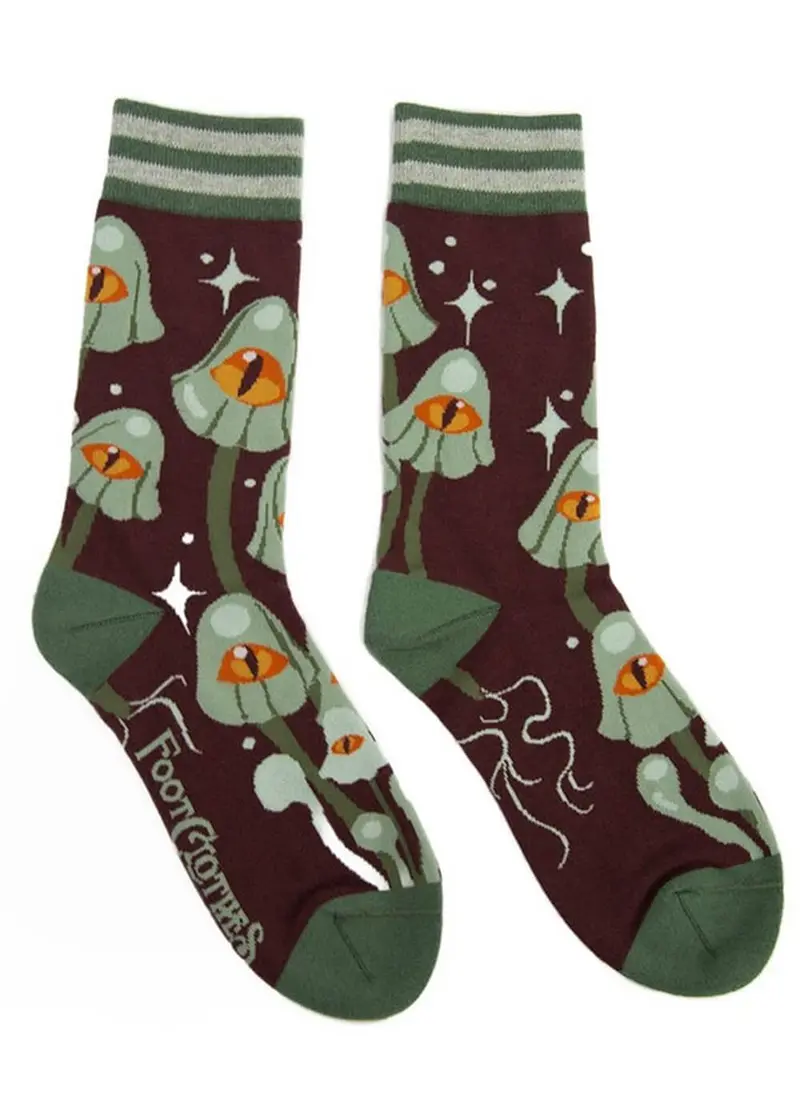 FootClothes Mystic Mushrooms Green Socks