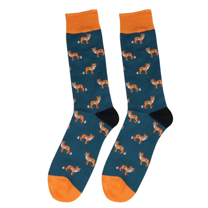 Fox Pattern Crew Socks