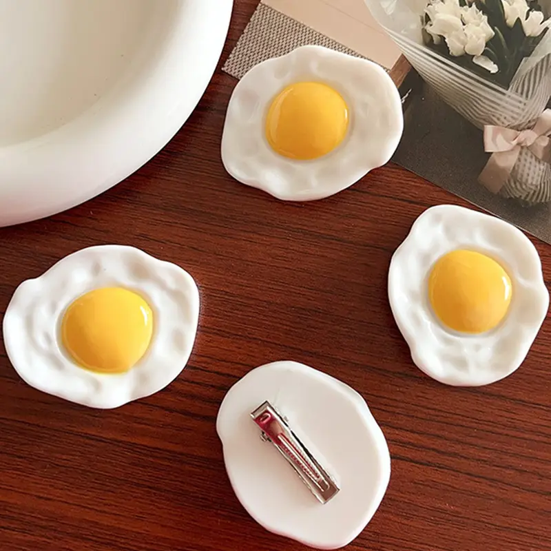 Fried Egg Hair Clips