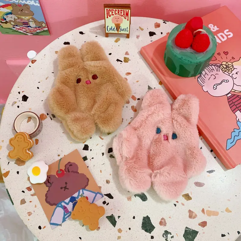 Funny Bunny Plush Zipper Pouch (3 Colours)