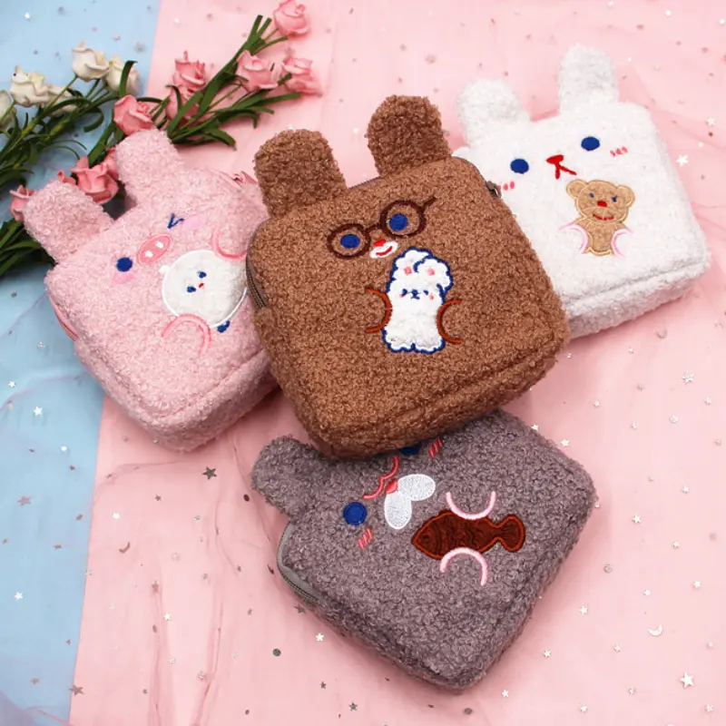 Funny Bunny Plush Zipper Pouches (8 Designs)