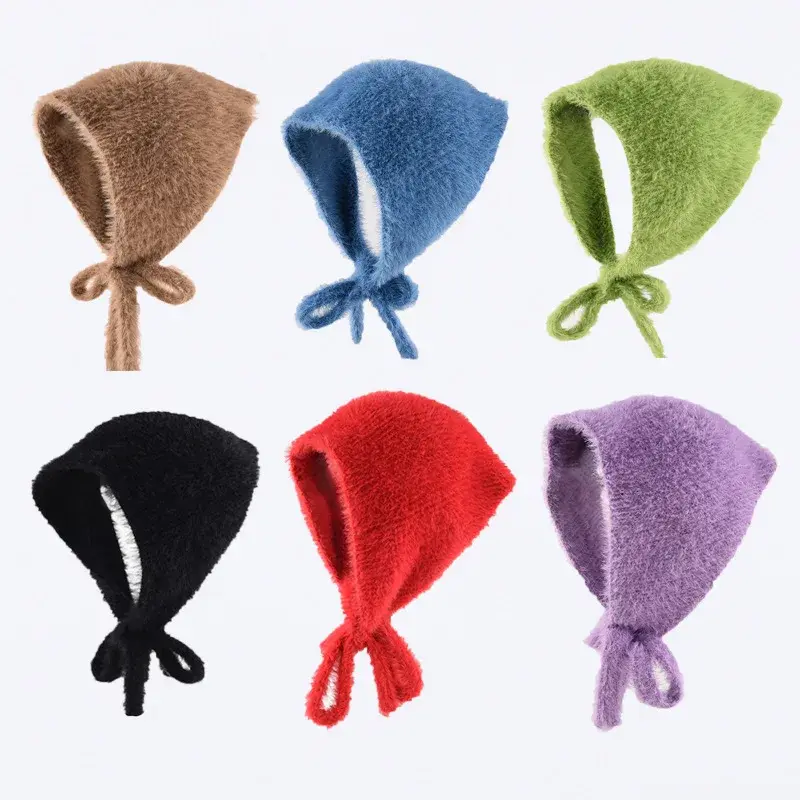 Fuzzy Knit Bonnet