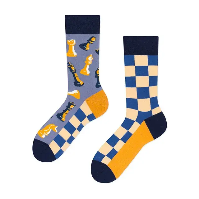 Game of Chess Mismatched Crew Socks