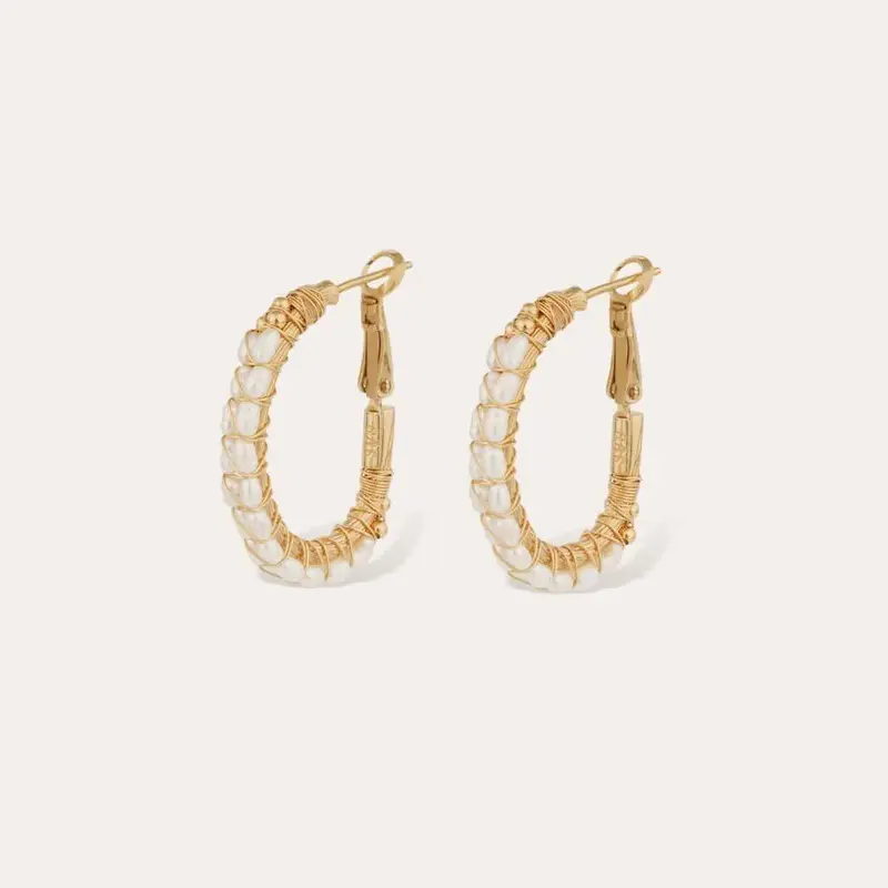 Gas bijoux oorbellen lyre mother of pearl