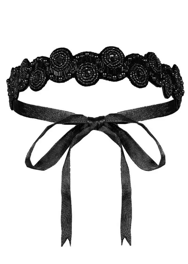 Gatsbylady Eliza 20's Flapper Headband Black