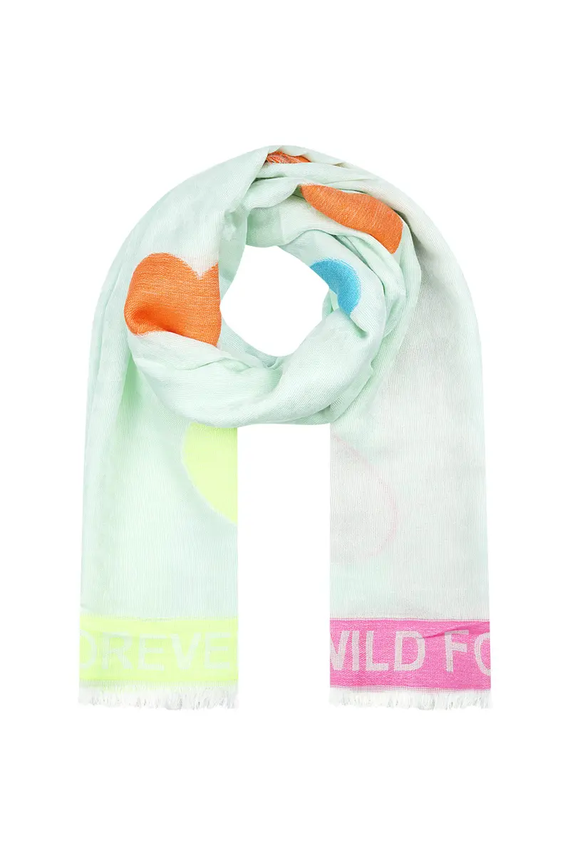 Gekleurde zomersjaal met frisse kleuren - Mint