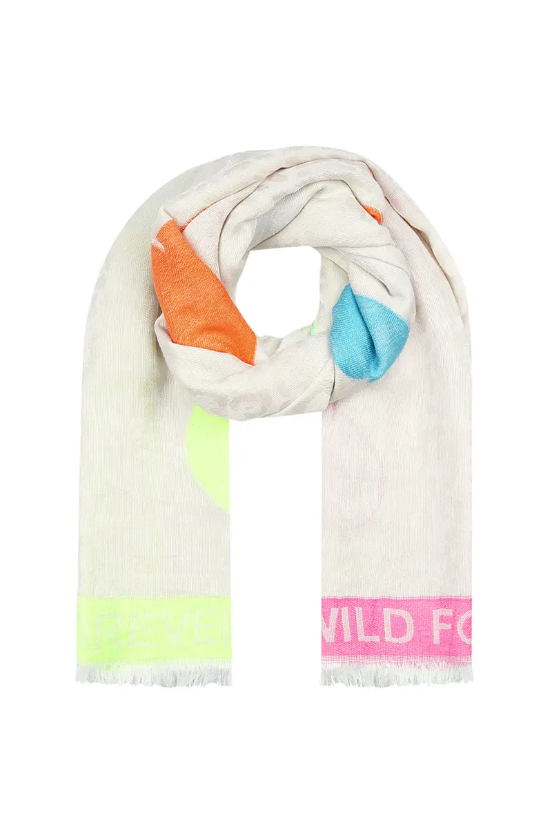 Gekleurde zomersjaal met frisse kleuren - Multi Beige