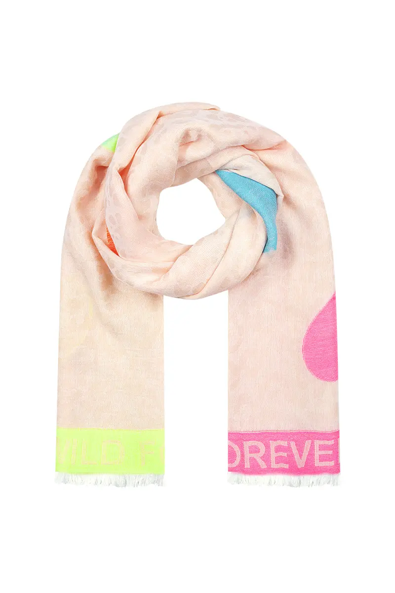 Gekleurde zomersjaal met frisse kleuren - Multi Roze