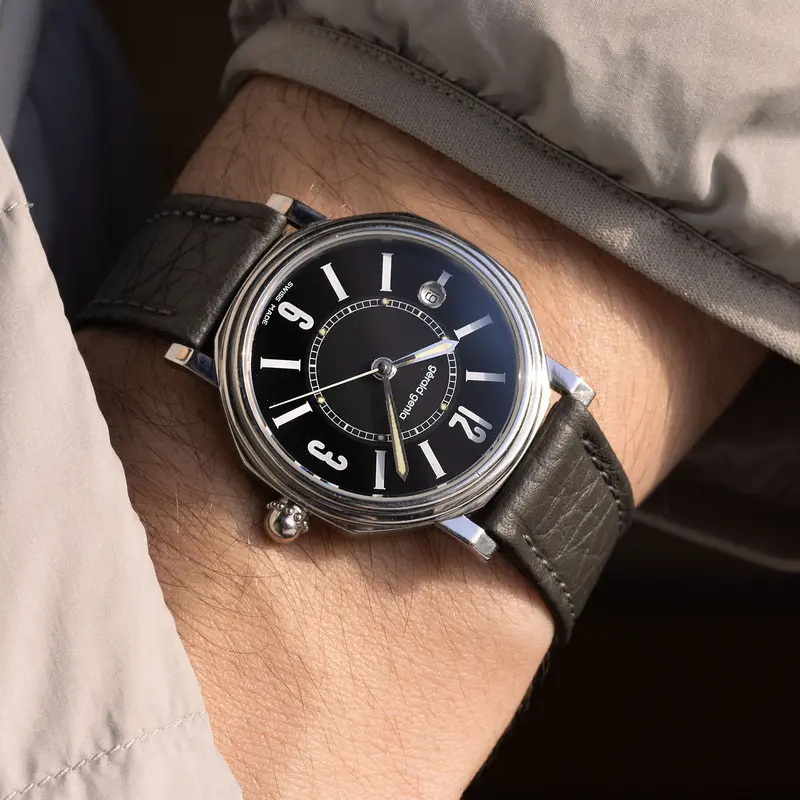 Gerald Genta Octo Schwarzes Zifferblatt Referenz G35587