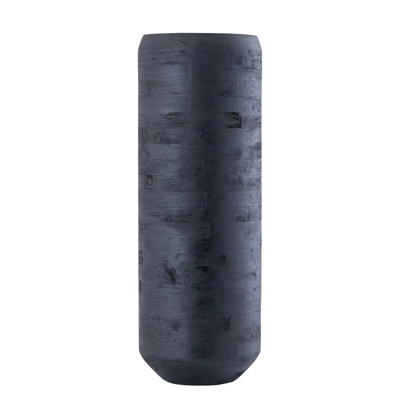 Gerd Black Mango Wood Pot Rounded Border L Dia30cmxH84cm PTMD