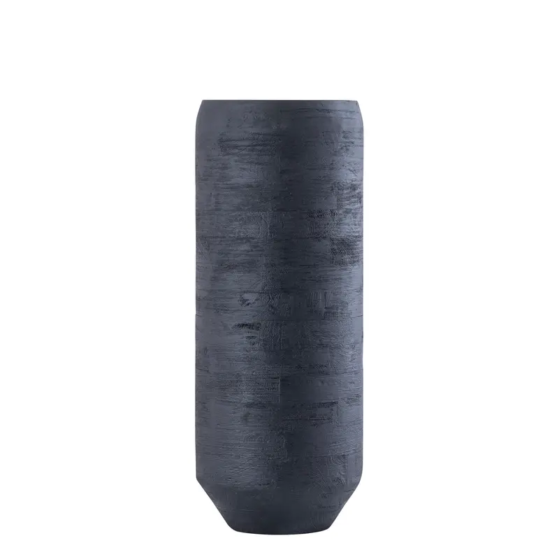 Gerd Black Mango Wood Pot Rounded Border M Dia24cmxH60cm PTMD