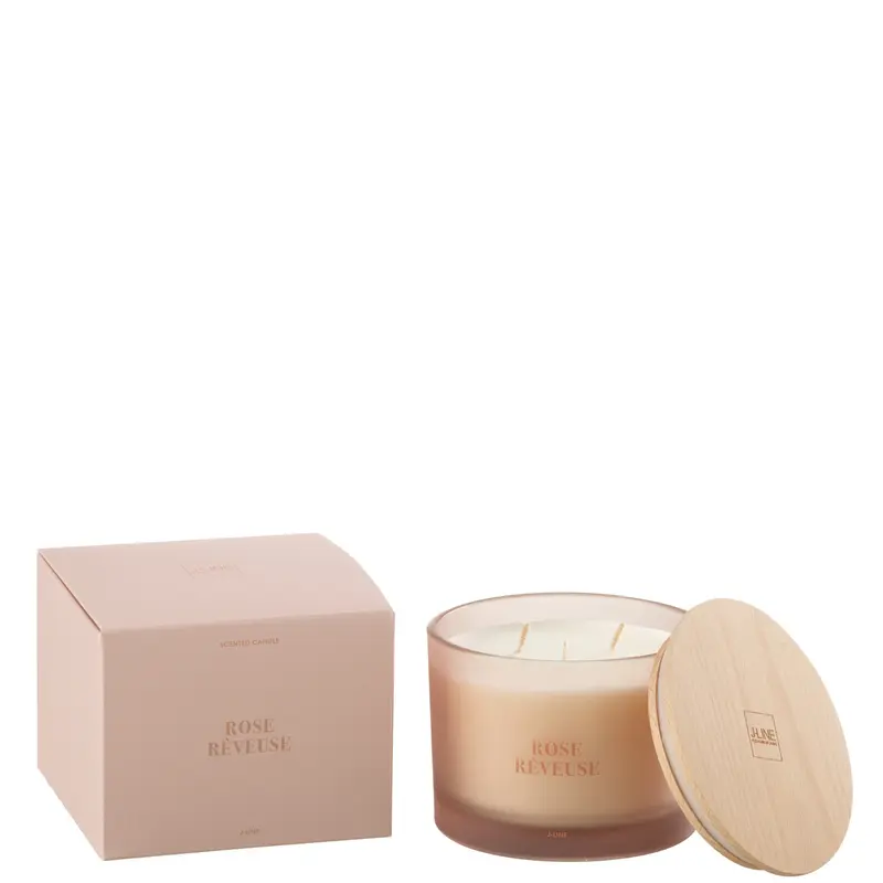 Geurkaars Accords Essentiels Rose Rêveuse 28 Uur J-Line