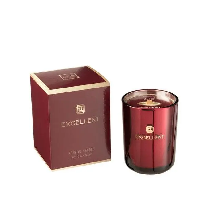 Geurkaars Excellent Rose Champagne Wijnrood Small-50u