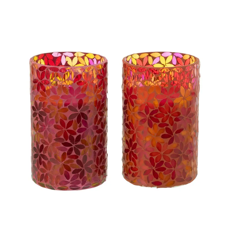 Geurkaars Flower Mosaic Wax Large Set van 2-75u J-Line