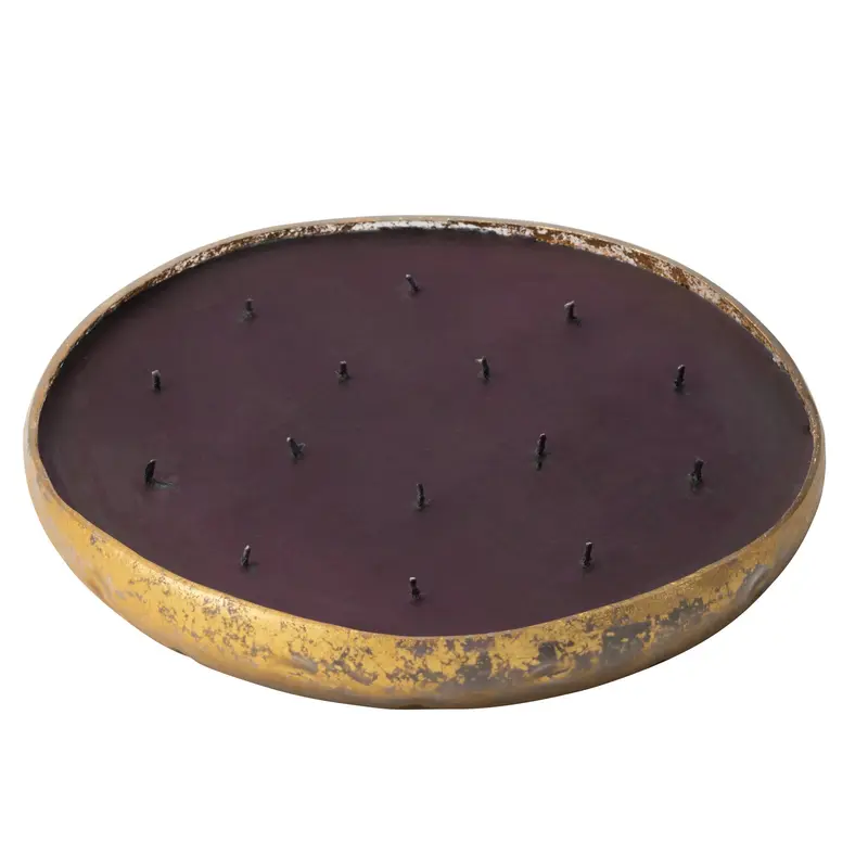 Geurkaars M-Chic Glas Goud/Zwart XL 35u J-Line