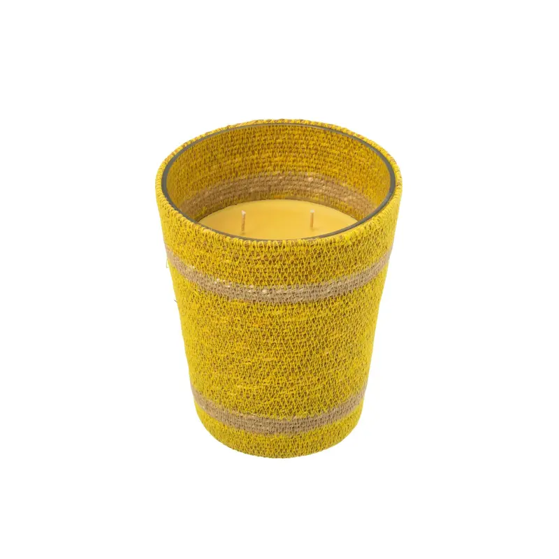 Geurkaars Mand Wax Geel Large - 75 Uur J-Line