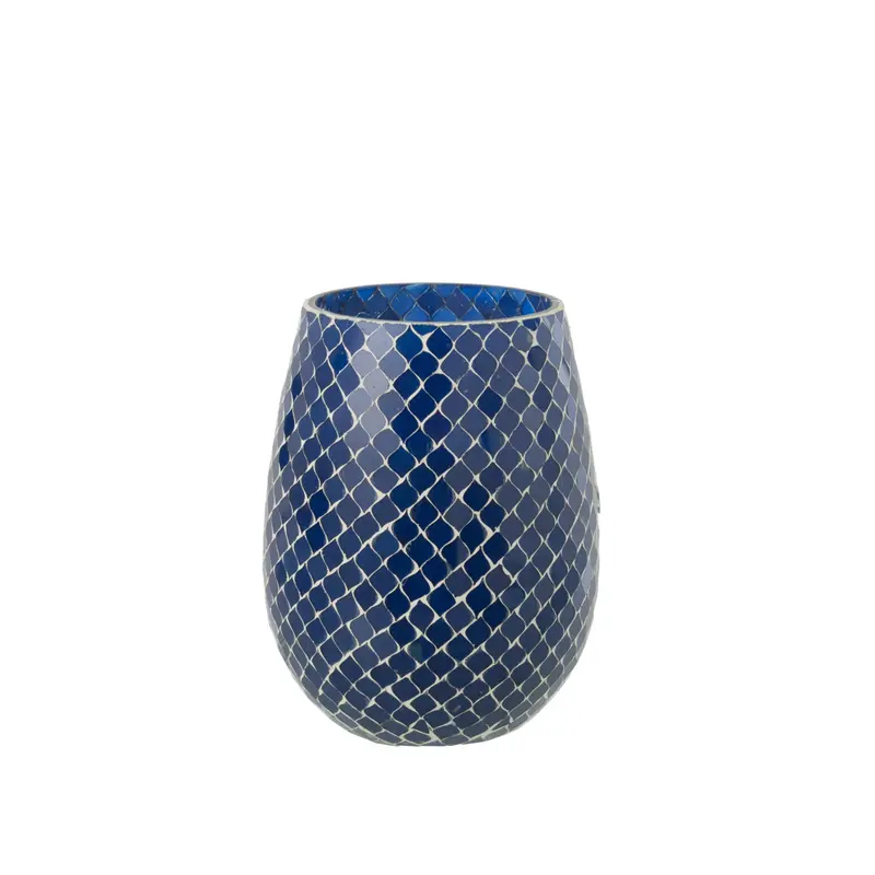 Geurkaars Mia Mozaiek Blauw Medium-120u J-Line
