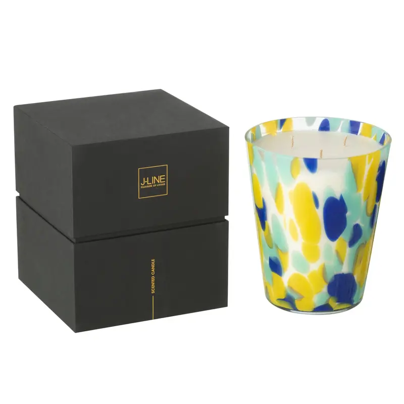 Geurkaars Noa Blauw/Geel Large -95uur J-Line